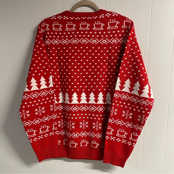 Friends TV Series Men's Red Logo Holiday Lights Ugly Christmas Sweater, size M - Picture 5 of 8